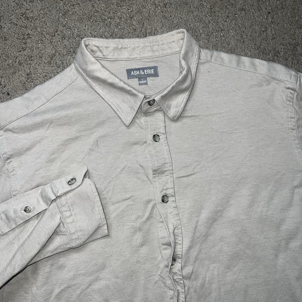 Ash & Erie Shirt Mens Large Button Down Long Sleeve Cotton Tan